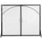 39" Black Metal Minimalistic Single Panel Fireplace Screen